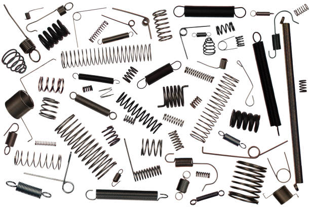 istock Pattern of metal springs and coils isolated on white background 1170725796