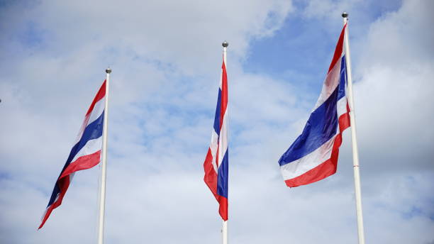 istock Thailand flag waving cloudy sky background 1170731422