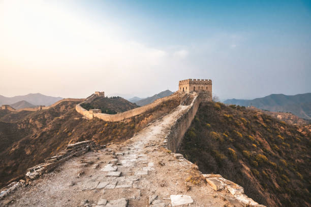 istock wide panoramic view on great wall at sunset 1170731744