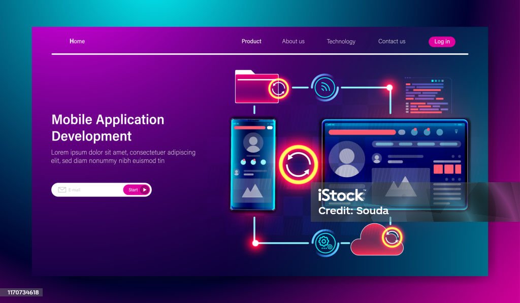 Mobile Application Development Concept Mobile Programming Coding Multi ...