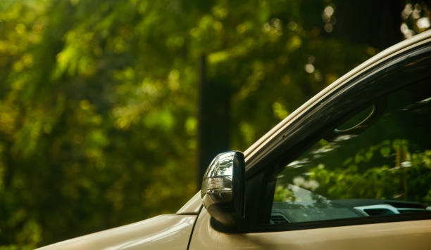 istock Isolated looking mirror of a white car 1170736933