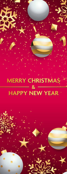istock Merry Christmas and Happy New Year lettering and baubles 1170737958