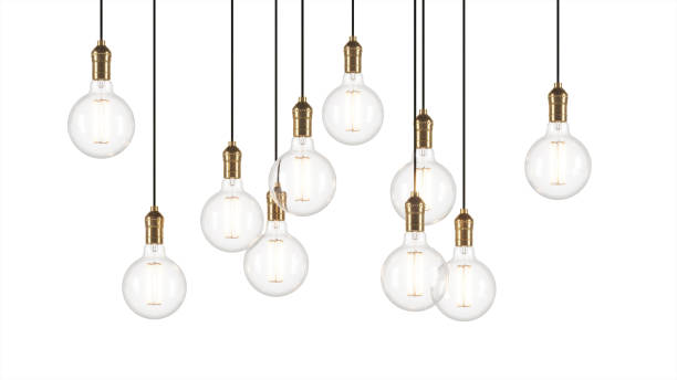 istock Decorative vintage light bulb in Edison style on a white background. 3D rendering. 1170744576