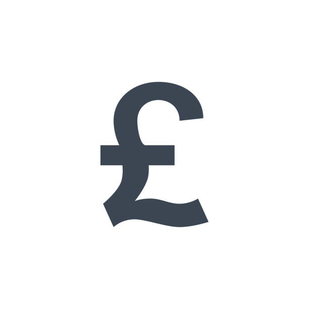 фунт связанных вектор глиф значок. - pound symbol british currency currency sign stock illustrations
