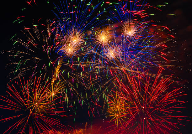 istock Colorful fireworks in night sky 1170747076
