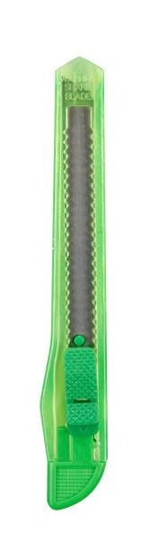 istock green office knife, on white background, isolated 1170748750