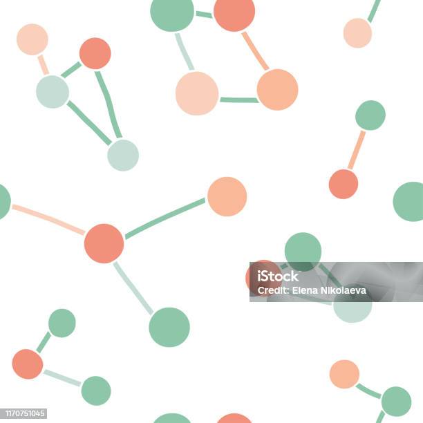 Minimalistic Seamless Geometric Molecule Pattern Stock Illustration ...