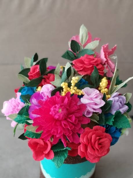 istock Crepe paper flower bouquet. 1170751745