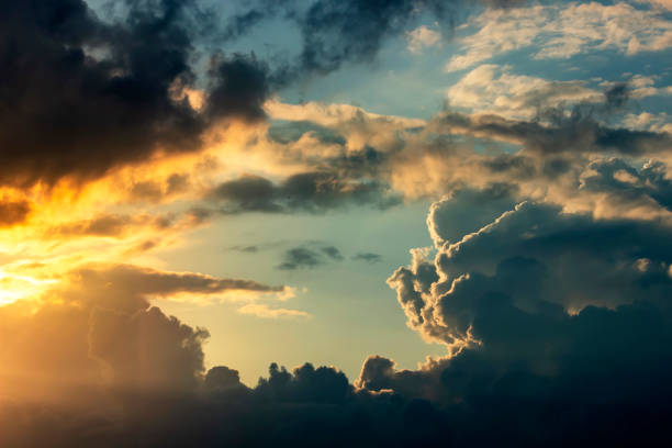 istock Beautiful clouds on sunset sky in summer time. 1170753310