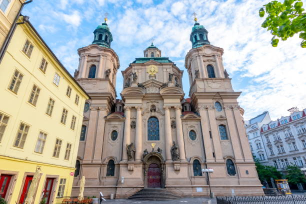 St. Nicholas Church on Old Town square, Prague, Czech Republic St. Nicholas Church on Old Town square, Prague, Czech Republic st nicholas church prague stock pictures, royalty-free photos & images