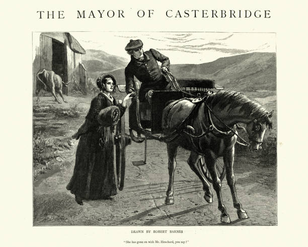 ilustraciones, imágenes clip art, dibujos animados e iconos de stock de alcalde de casterbridge, thomas hardy, continuó con el sr. henchard - hardy