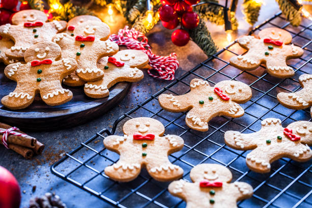 istock Homemade Christmas cookies on bluish table 1170759282