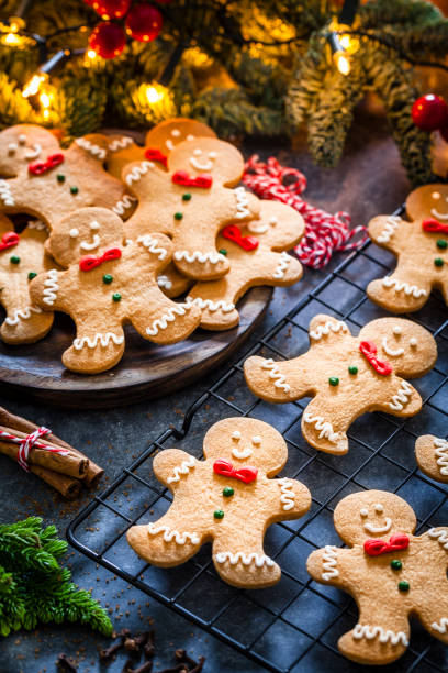 istock Homemade Christmas cookies on bluish table 1170759293