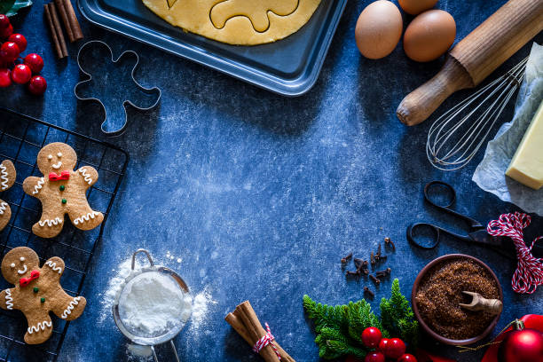 istock Ingredients and utensils for Christmas cookies preparation frame 1170759294