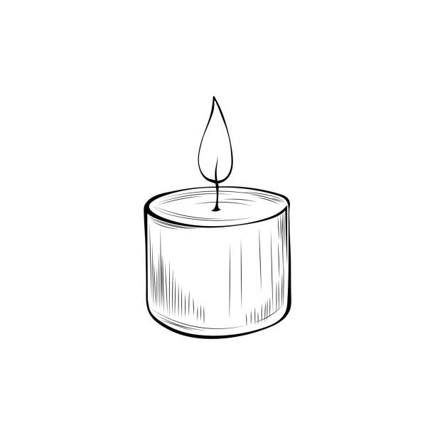 Burning candle coloring book vector illustration vector art illustration