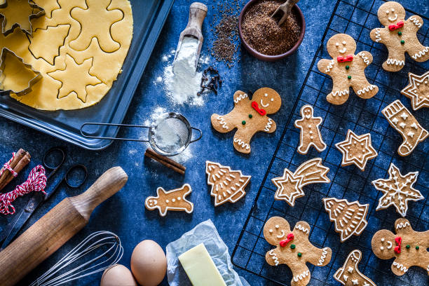 istock Ingredients and utensils for Christmas cookies preparation 1170759336
