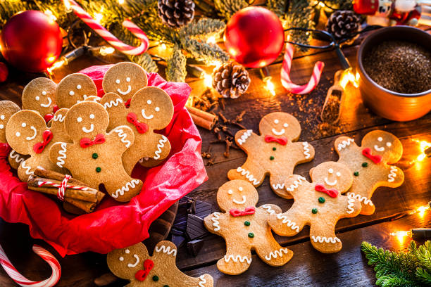istock Homemade gingerbread cookies on Christmas table 1170759406