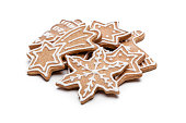 Christmas cookies heap on white background