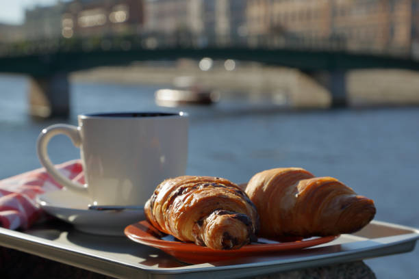 istock Croissants and outdoor coffee 1170763413