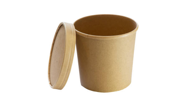 istock cardboard water Cup with lid on white background 1170763494