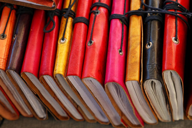 istock Colorful leather cover notebooks on retail display 1170766063