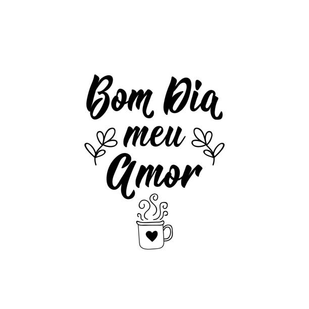Guten Morgen Meine Liebe Auf Portugiesisch Tintenabbildung Mit  Handgezeichnetem Schriftzug Bom Dia Meu Amor Stock Vektor Art und mehr  Bilder von Kaffee - Getränk - iStock