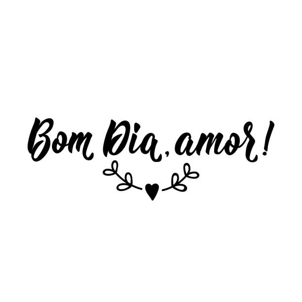 Guten Morgen Honig Auf Portugiesisch Tintenabbildung Mit Handgezeichnetem  Schriftzug Bom Dia Amor Stock Vektor Art und mehr Bilder von Aufwachen -  iStock
