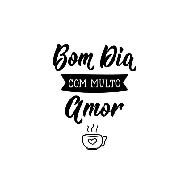 Guten Morgen Mit Liebe Auf Portugiesisch Tintenabbildung Mit  Handgezeichnetem Schriftzug Bom Dia Com Multo Amor Stock Vektor Art und  mehr Bilder von Kaffee - Getränk - iStock
