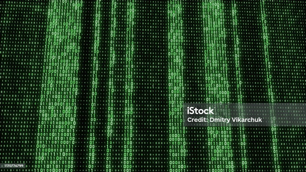 Abstract Technology Binary Code Background Computer Code Digital Flow ...