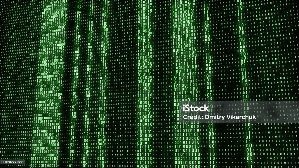 Abstract Technology Binary Code Background Computer Code Digital Flow ...