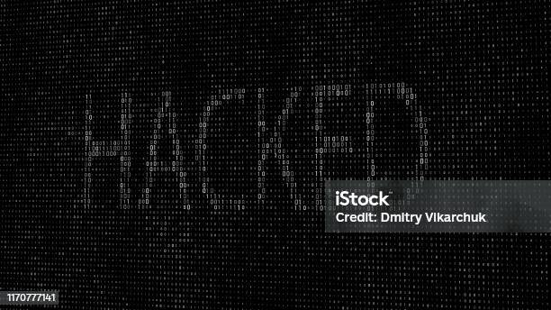 Abstract Digital Background Binary Code Hacked Green Color 3d Rendering ...