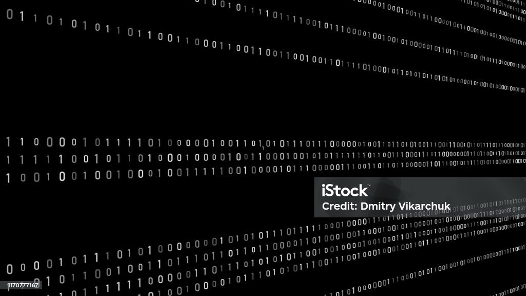 Abstract Technology Binary Code Background Computer Code Digital Flow ...
