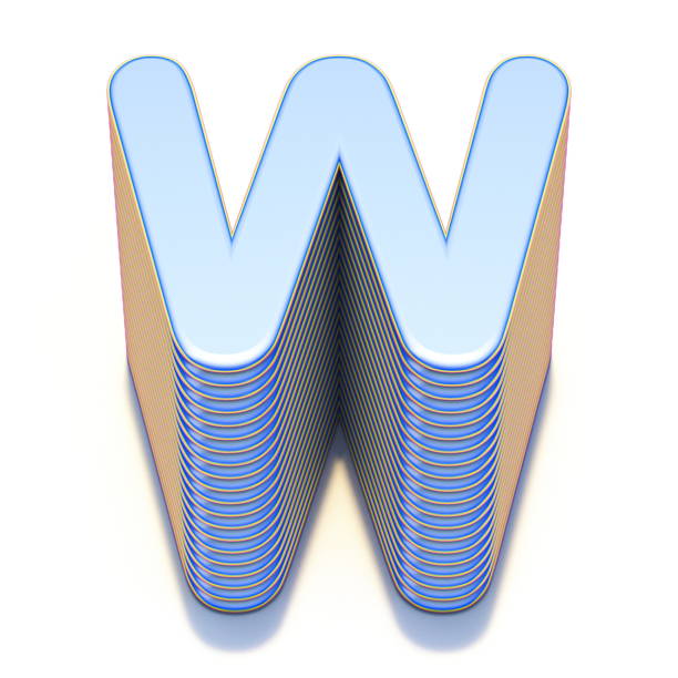 istock Blue extruded font Letter W 3D 1170778141