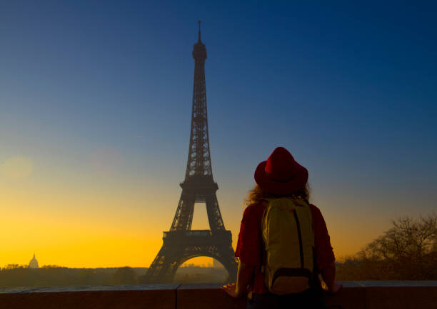 istock Tourist looking at Eiffel Tower and Paris view 1170784251