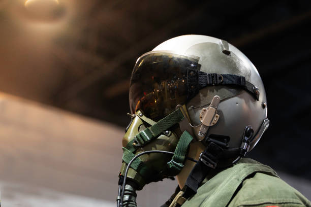 clothing for pilots or Fighter pilot suit on black background