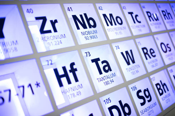 tavola periodica degli elementi. messa a fuoco selettiva. - mendeleev foto e immagini stock