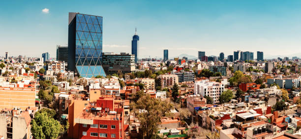 Aerial view of Mexico City Skyline