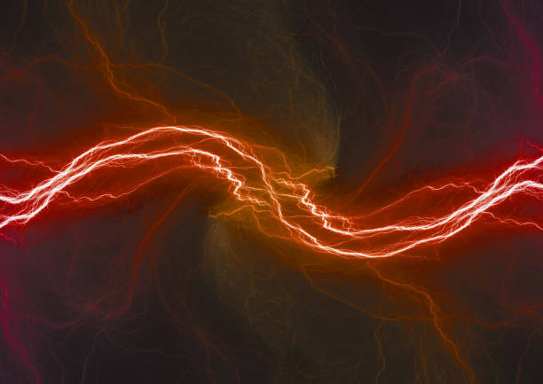 istock Hot fiery lightning, abstract plasma background 1170812865