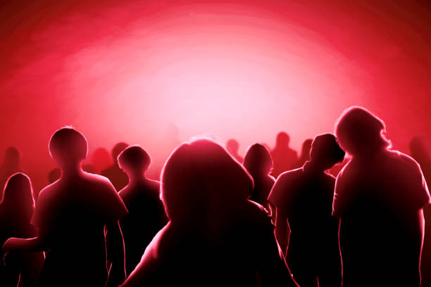 A sea of people at a rock concert.