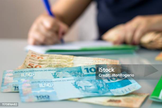 Real Brazilian Currency Stock Photo - Download Image Now - Paper Currency, Brazilian Real, Brazilian Currency