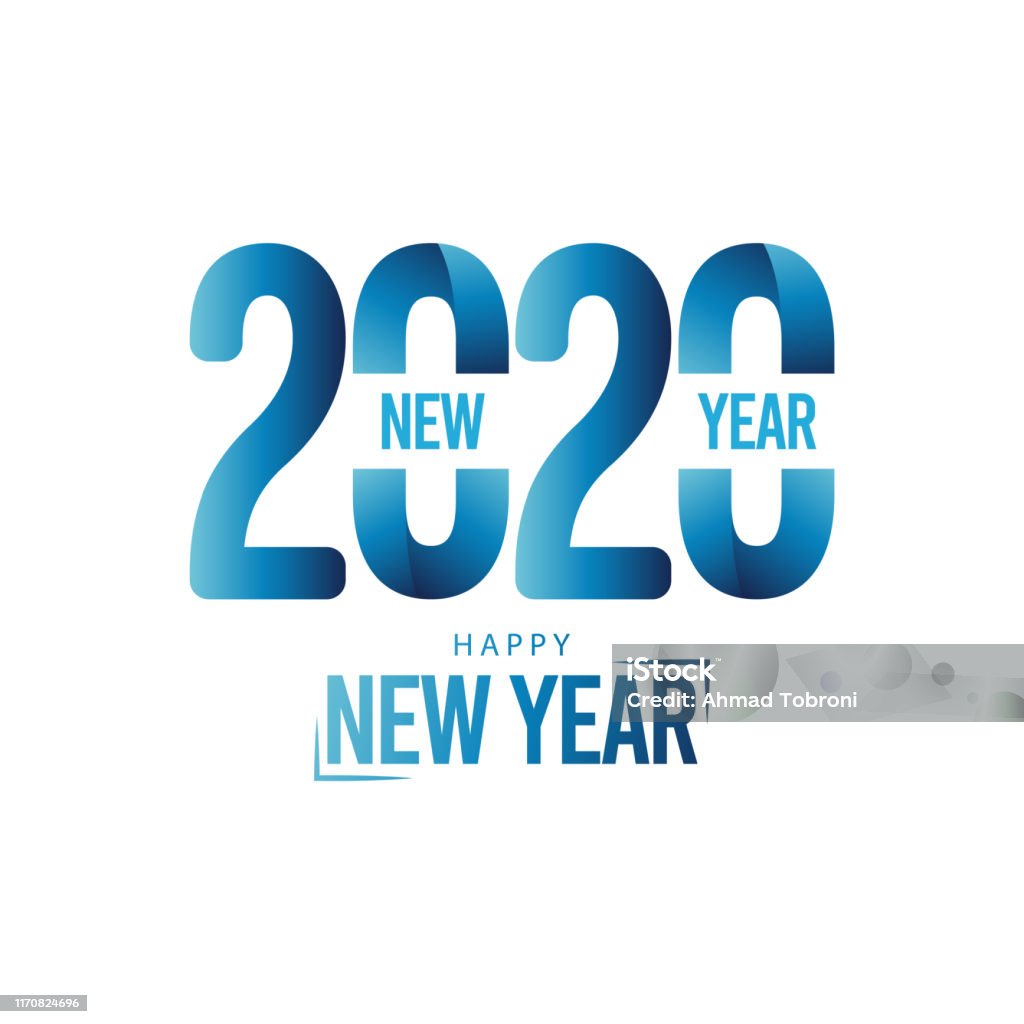 Happy New Year 2020 Logo Vector Template Design Illustration Stock ...