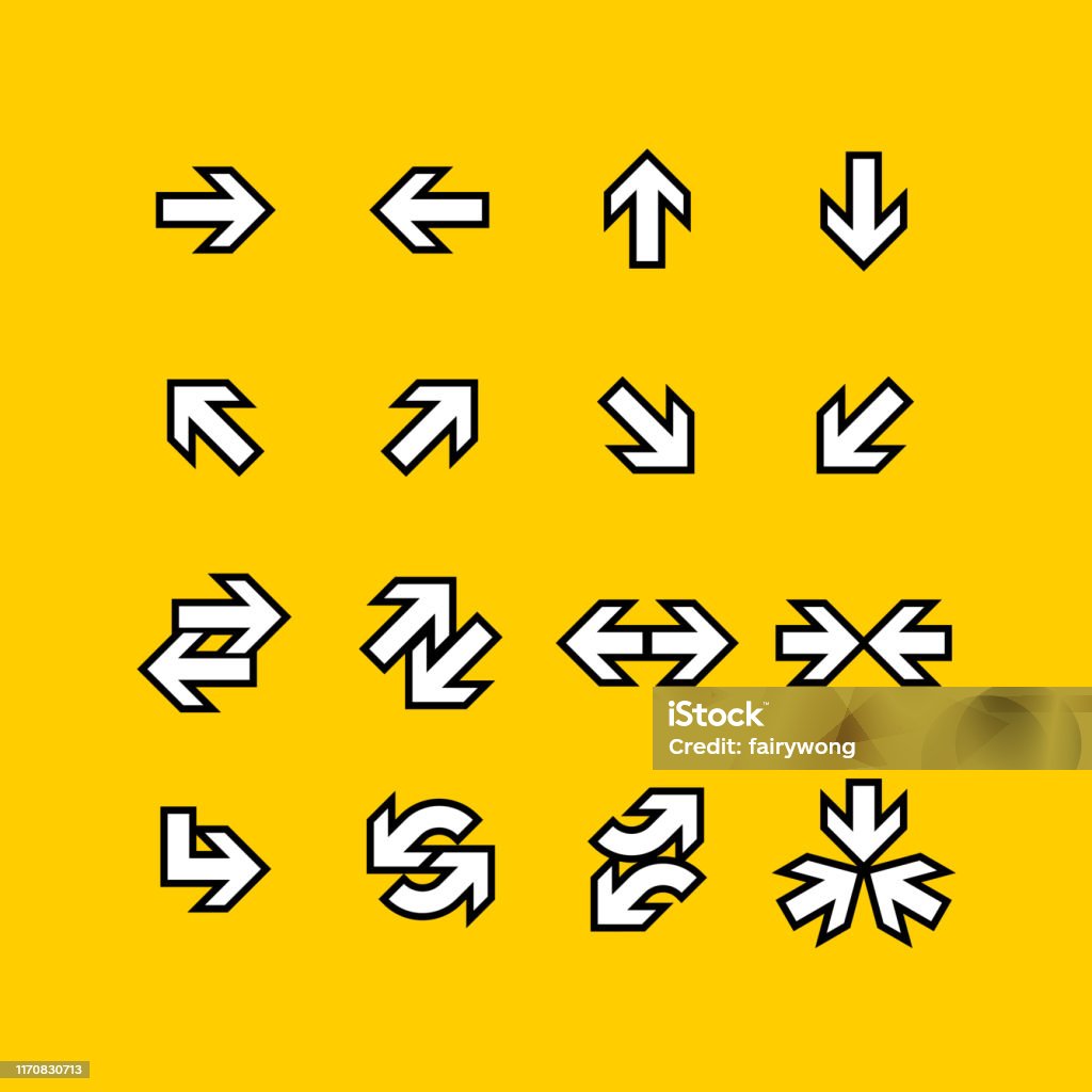 Set Of Arrows Stock Illustration - Download Image Now - Abstract, Angle ...