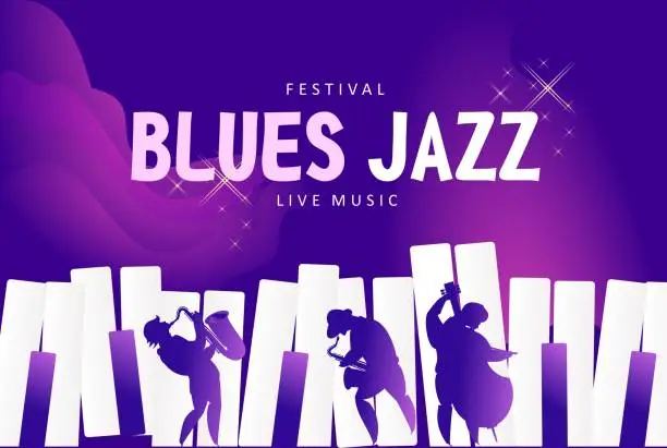 Vector illustration of Blues jazz banner