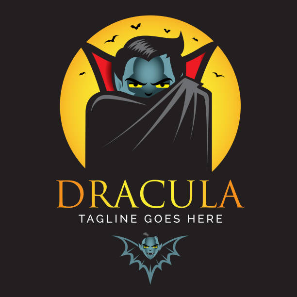 Dracula or Vampire logo. vector art illustration