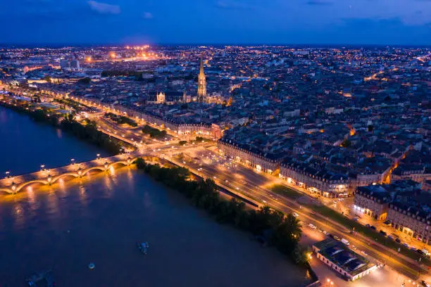 Photo of Illuminated Bordeaux city at night