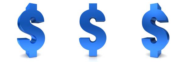 istock dollar sign symbol icon set blue 3d render graphic label isolated on white background 1170843100