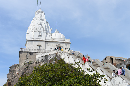 Parasnath Hills, Giridih, Jharkhand, India May 2018 - View of Shikharji jain Temple in Parasnath Hill area. This temple is popular among the Jain followers one of most visited Jain pilgrimage place.