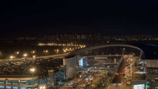 istock Busy car traffic in night illuminated city 1170844647