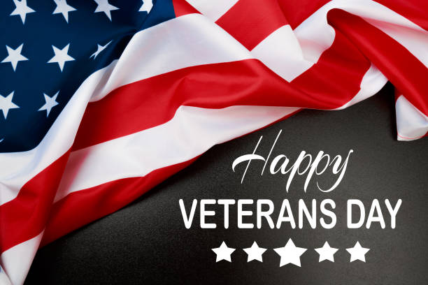 istock Happy Veterans Day with American flag - Image 1170845500