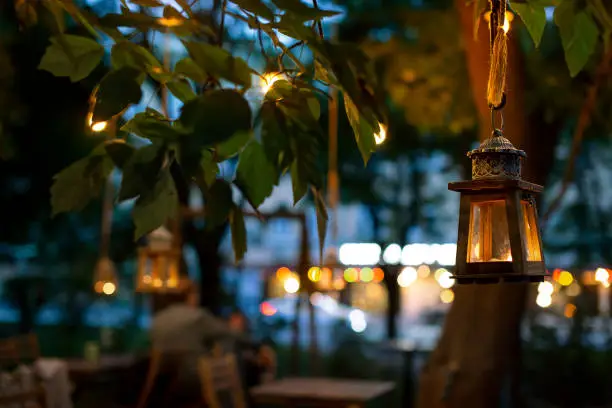 Photo of Restaurants and bars on evening streets